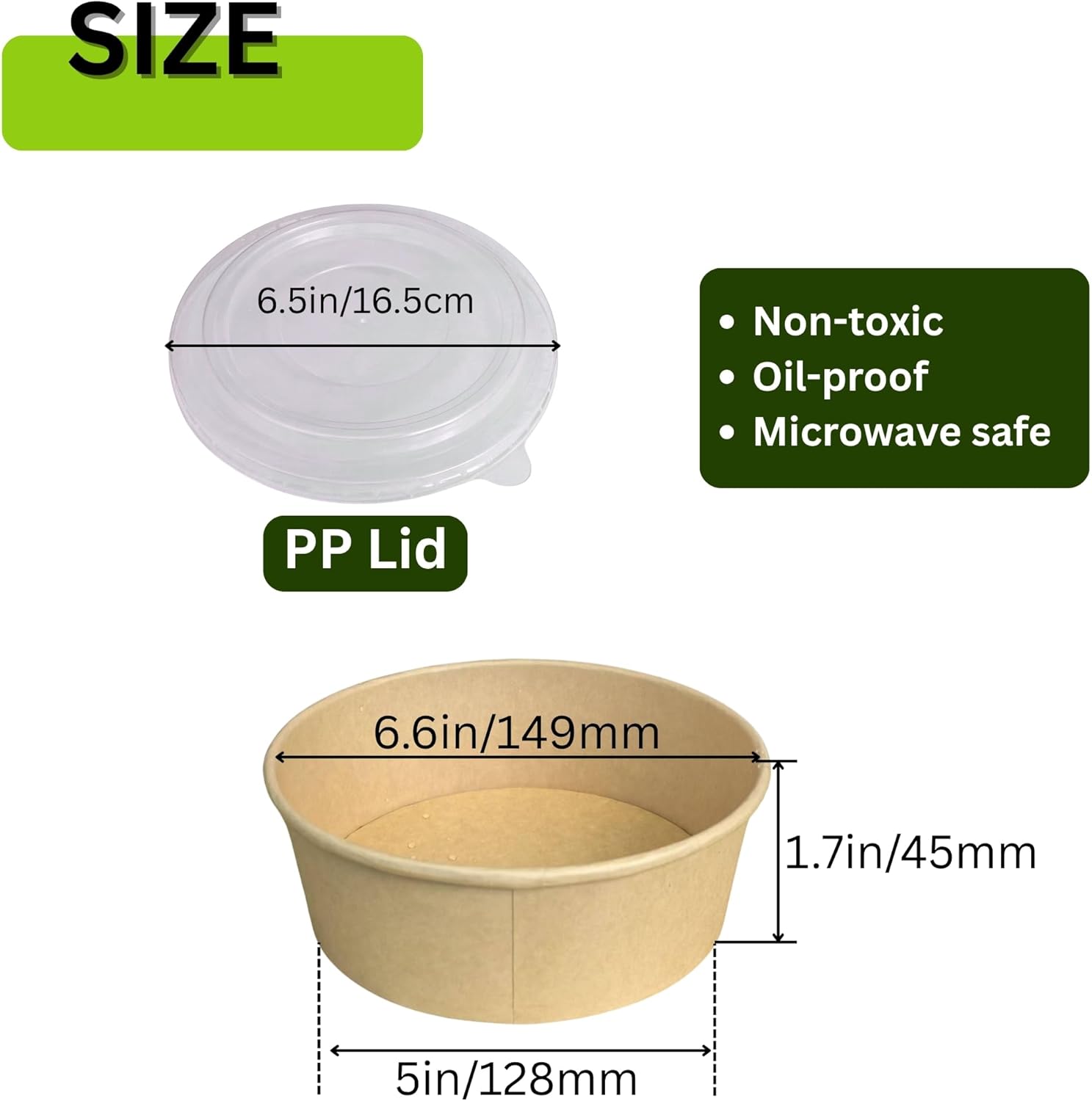 Ganfaner 50-Pack 47oz Disposable Leakproof Microwave-Safe Paper Bowls with Lids