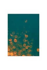 Glimmering Teal Bokeh Canvas Art
