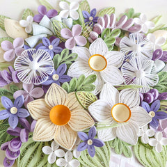 Handmade Quilling Paper flower basket for Home Decoration
