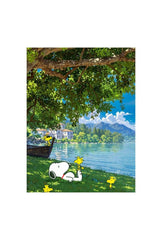 Lakeview Snooze: Serene Snoopy Canvas Art