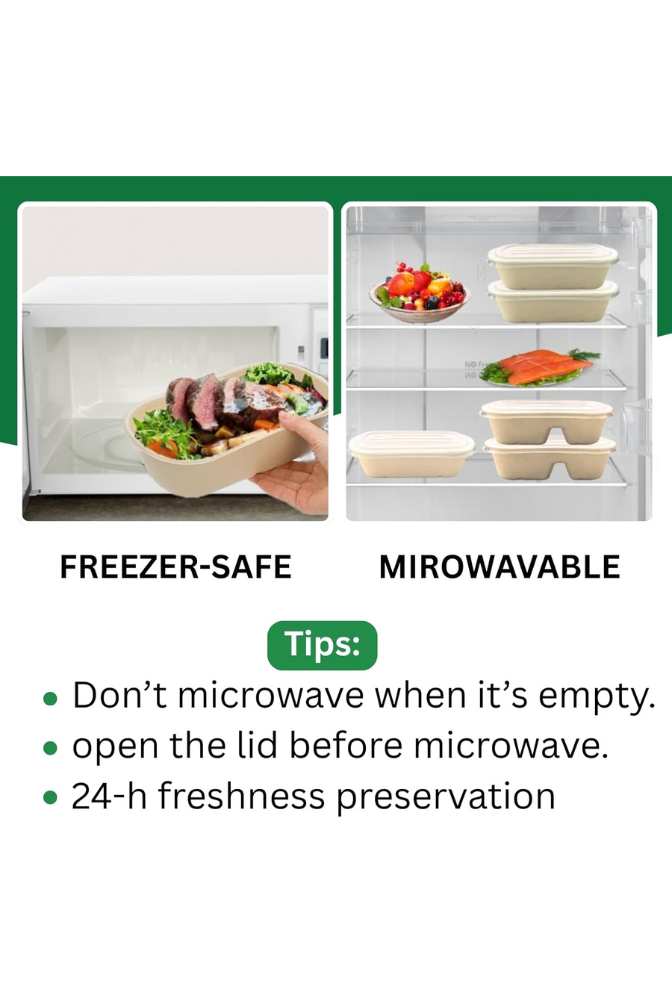 Large 35oz Paper Bowls with Lids – 50 Meal Prep Containers for Burrito & Takeout-Ganfaner