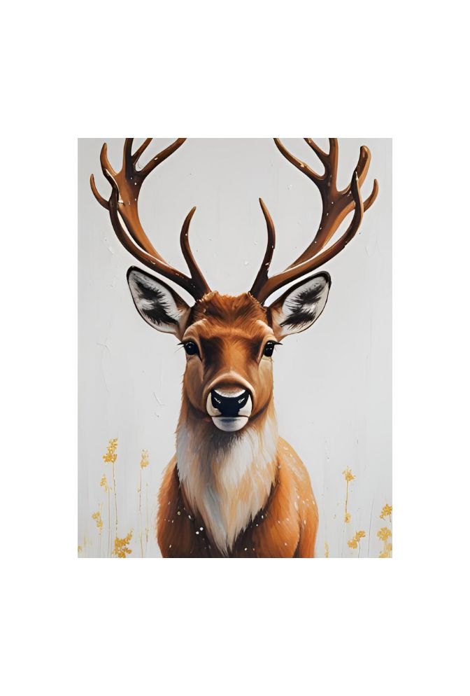Majestic Reindeer Canvas Art: Winter's Grace for Your Home