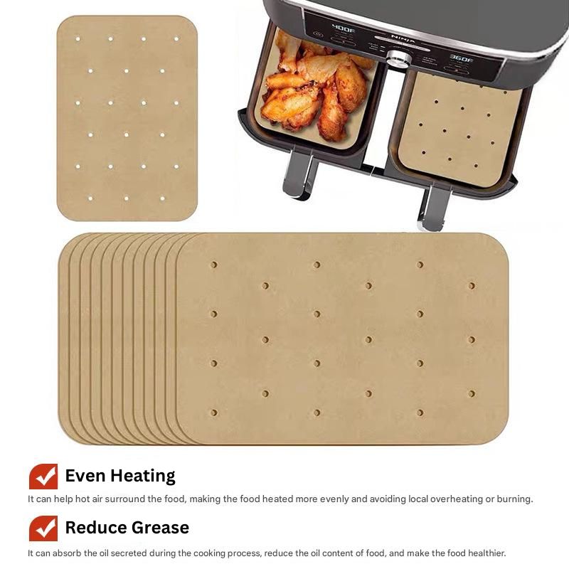Rectangular air fryer paper Non-stick steamer paper Baking paper 14*20.5cm silicone paper parchment paper