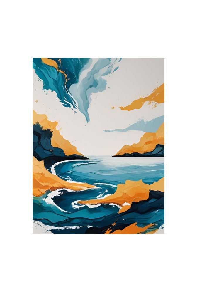 Serene Shores: Embrace Coastal Calm with Abstract Canvas Wall Art