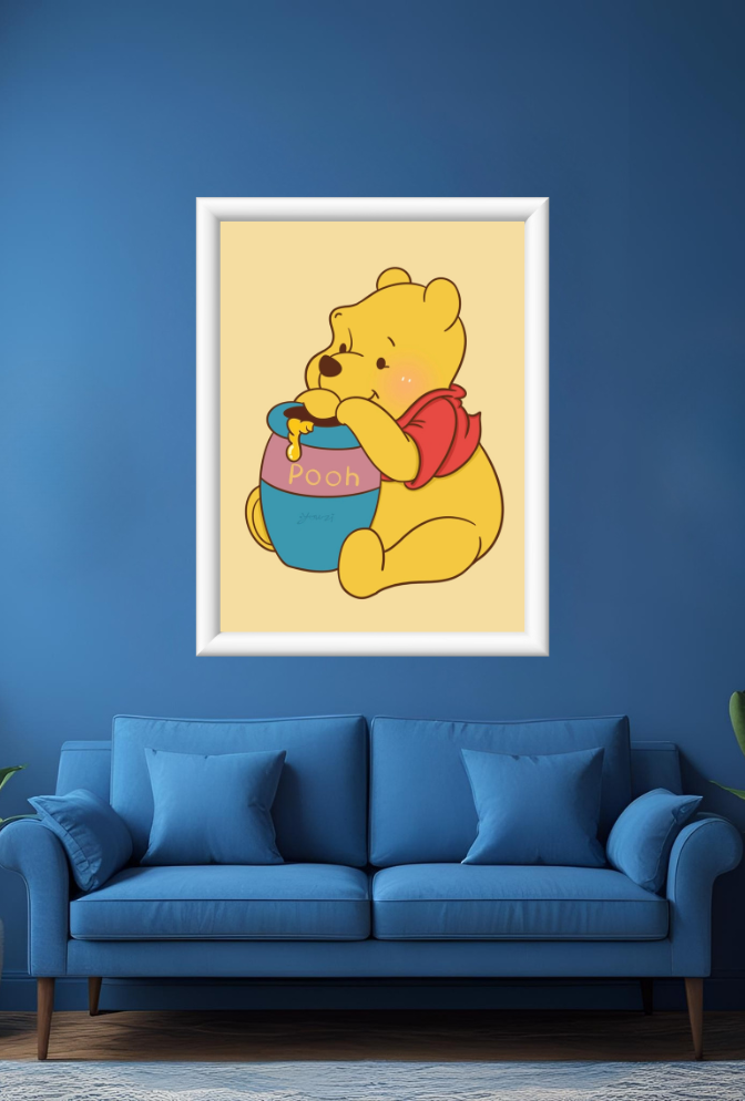Ganfaner Winnie the Pooh Canvas Wall Art: Huggable Charm in Every Brushstroke