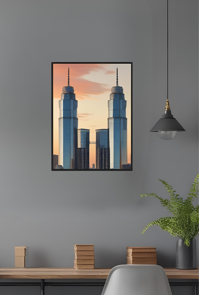 Twin Towers Canvas Wall Art: Capturing Iconic Grandeur - Ganfaner