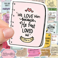 50pcs Bible Verse Sticker Stamps Notes For Scrapbooking Diary Notebook Phone Case Laptop Water Cup Refrigerator Decoration Back To School