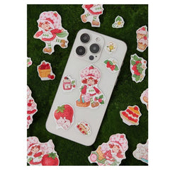 Cute Cartoon Character And Strawberry Pattern Valentine's Day Sticker Pack Vinyl Sticker Waterproof for  Water Bottles Refrigerator Cellphone