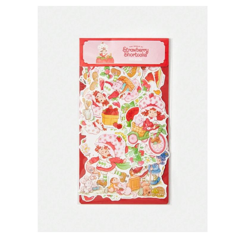 Cute Cartoon Character And Strawberry Pattern Valentine's Day Sticker Pack Vinyl Sticker Waterproof for  Water Bottles Refrigerator Cellphone