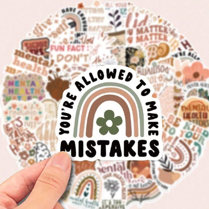 50pcs Bohemian Style Self-Motivation Stickers English Graffiti Stickers For Personalized Decoration, Guitar, Notebook Luggage Computer Motorcycle Skateboard Phone Back to School