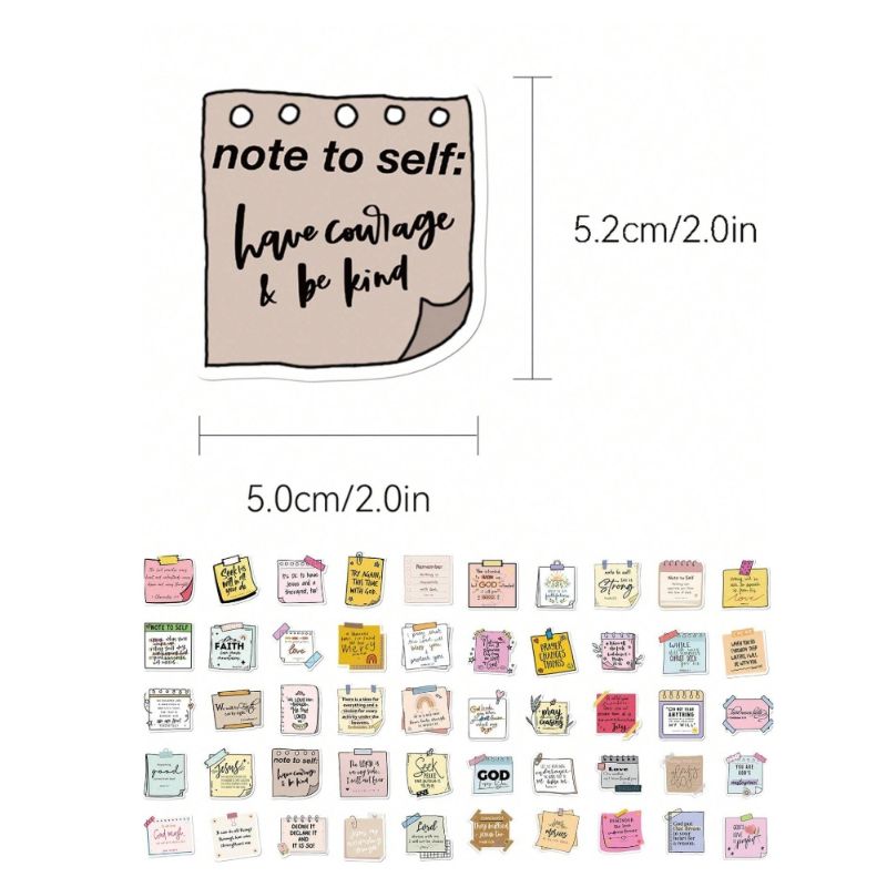 50pcs Bible Verse Sticker Stamps Notes For Scrapbooking Diary Notebook Phone Case Laptop Water Cup Refrigerator Decoration Back To School