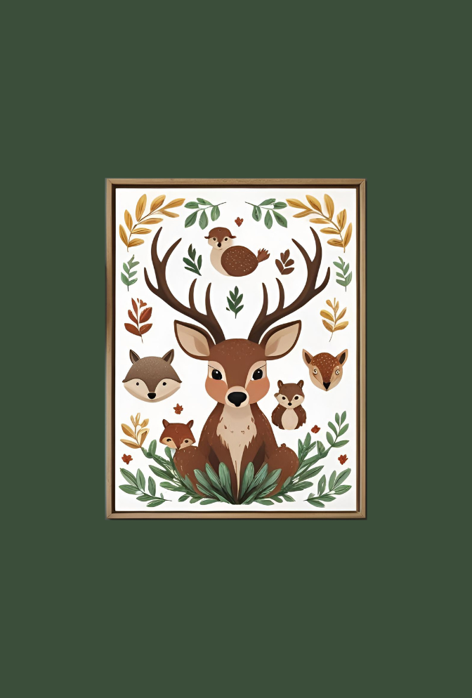 Ganfaner Woodland Animal Canvas Wall Art: Forest Magic for Your Walls