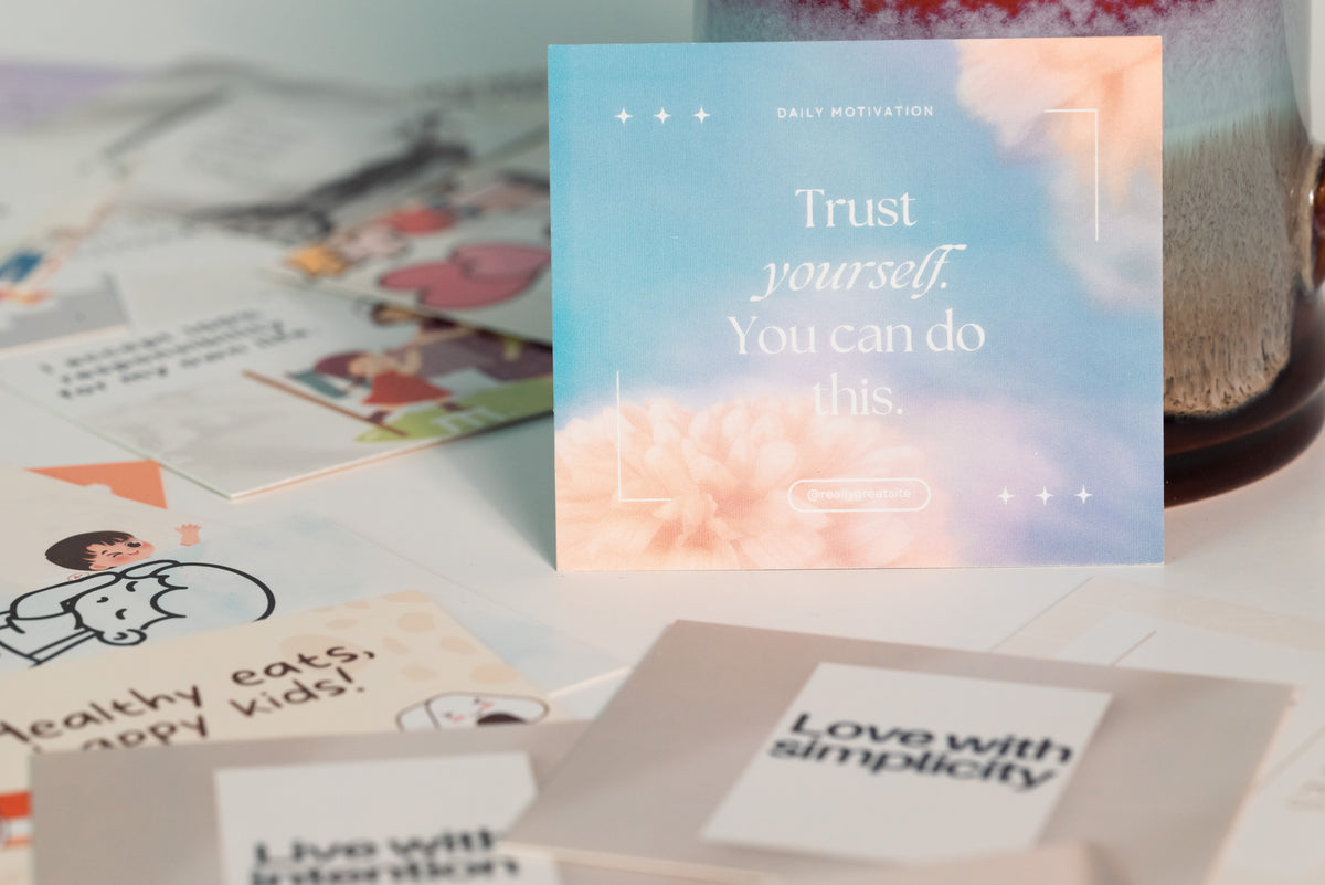 50pcs Motivational Lunch Cards in English for Kid's Lunch Boxes, Includes 50 motivational quotes
