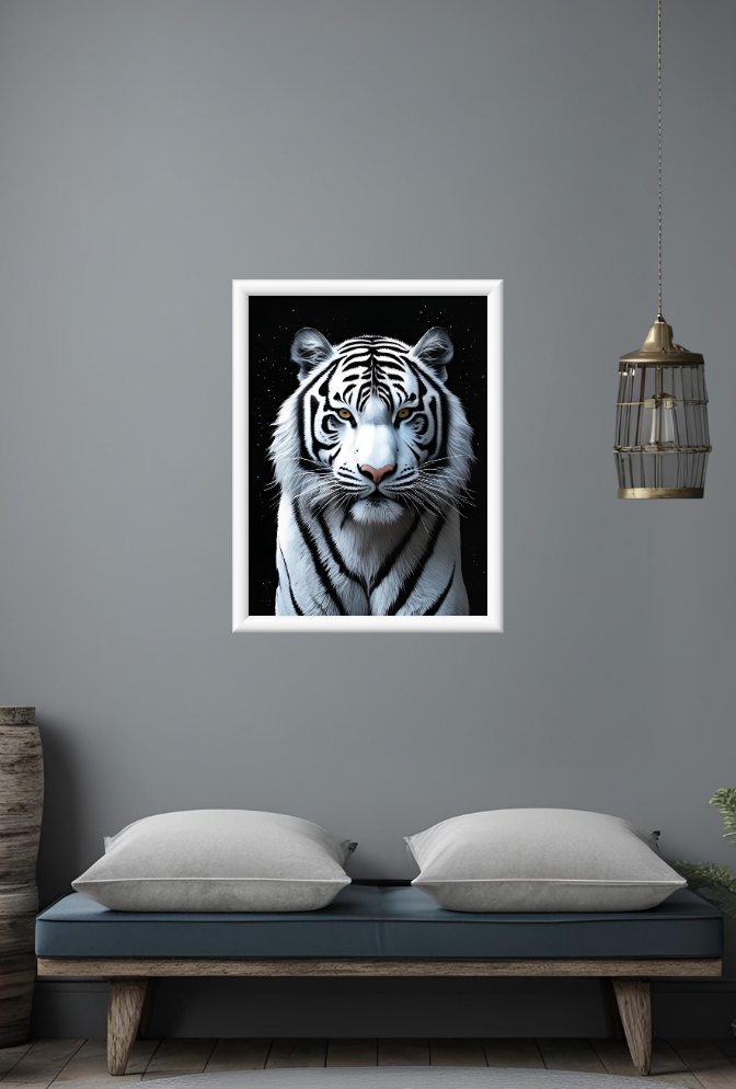Ganfaner White Tiger Canvas Wall Art: Wild Beauty Unframed