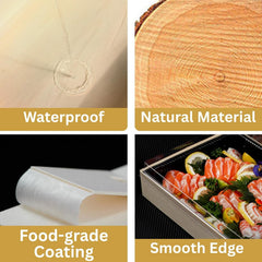 Ganfaner Disposable Wooden Bento Food Containers - 25 Pack Rectangular Takeout Boxes with Lids, Oil-Proof Spill-Proof Eco-Friendly Poplar Wood Lunch Boxes 84oz [9.4"x6.9"x2.3"]