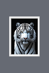 Ganfaner White Tiger Canvas Wall Art: Wild Beauty Unframed