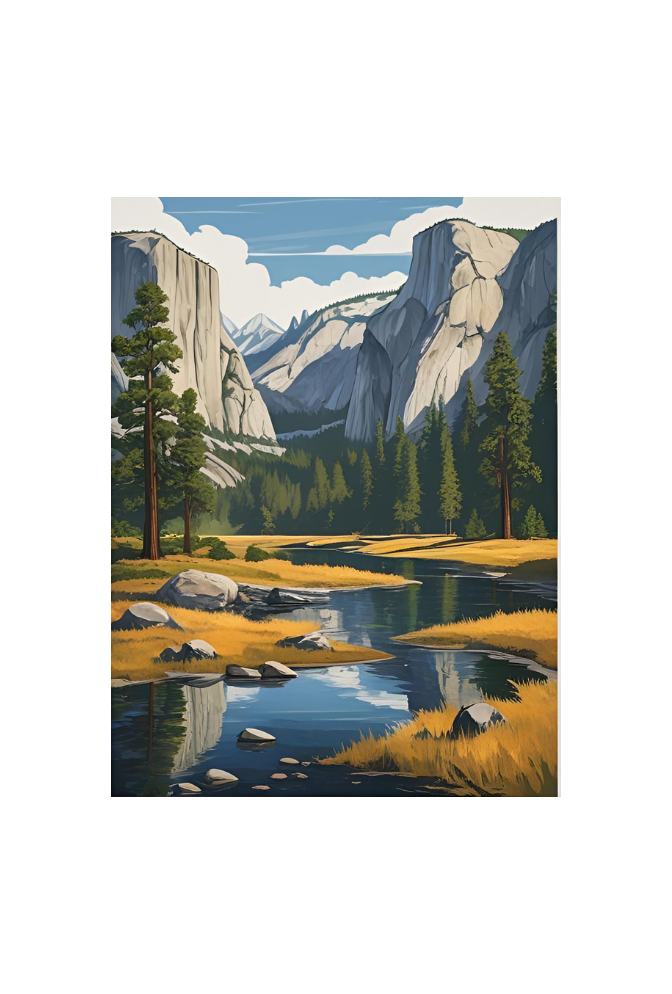 Ganfaner Yosemite National Park Canvas Wall Art | Mountain Landscape Print for Living Room Bedroom | Modern Minimalist Frameless Home Decor | High-Quality Fade-Resistant