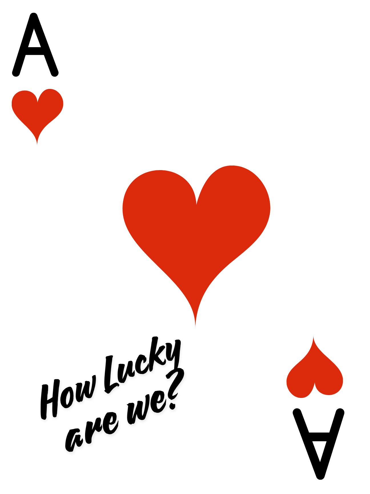 How Lucky are We Print | Ace of Hearts Poster | Bedroom Poster | Hallway Wall Art | Living Room Print | New Home Gift | Paper Anniversary