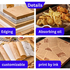 Food grade gasket paper greaseproof baking paper Burger paper packaging paper English newspaper gasket paper silicone oil paper